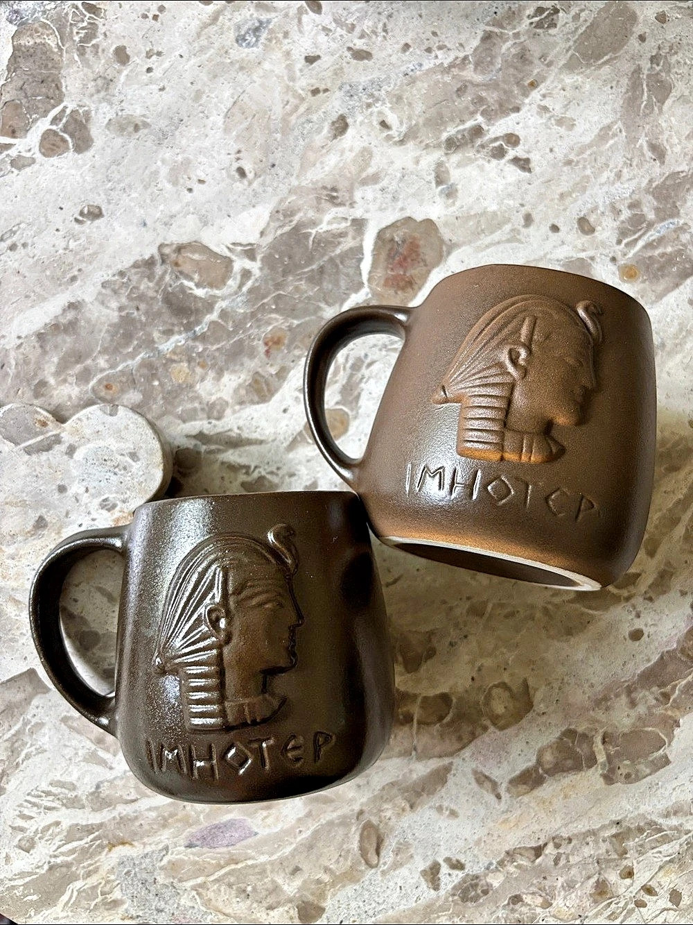 Vintage Fathers of Medicine Apothecary Style Brown Mugs Set of 2